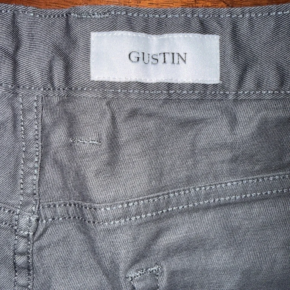 Gustin Caual Pants Button Fly 5 Pocket Size 40  Gray Straight Leg Made USA - Picture 6 of 10